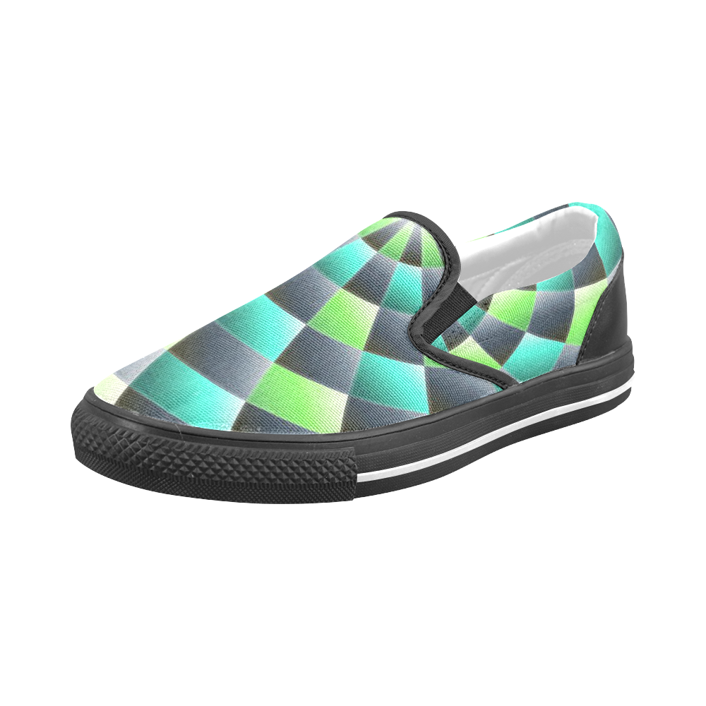glossy spirals Men's Slip-on Canvas Shoes (Model 019)