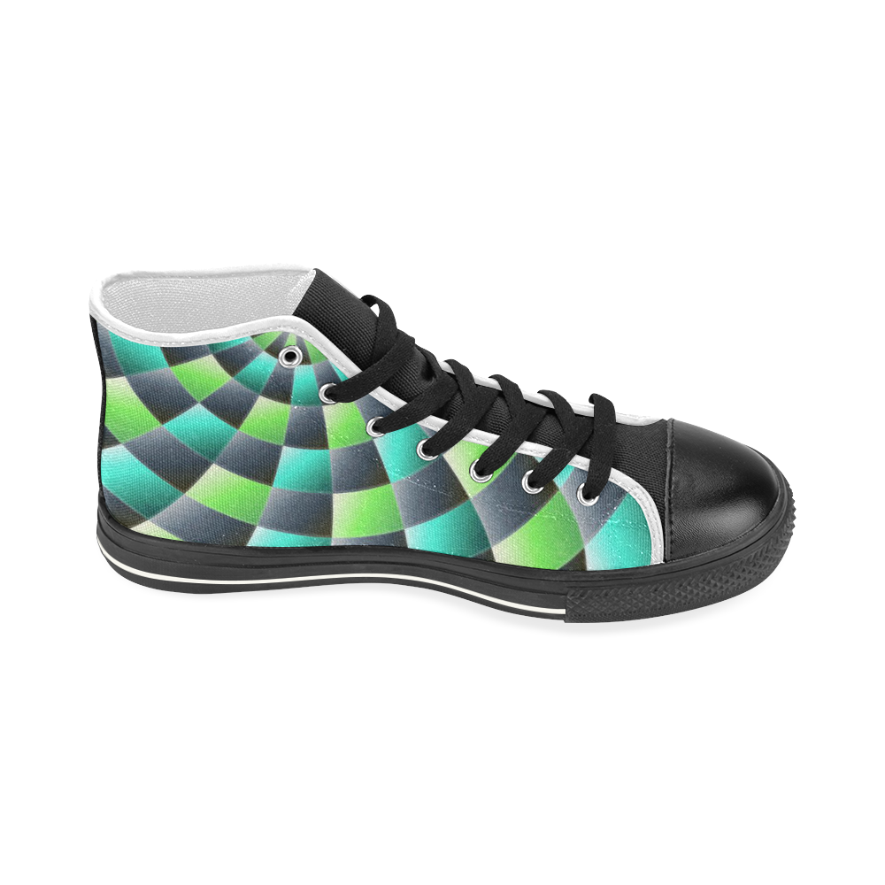 glossy spirals Women's Classic High Top Canvas Shoes (Model 017)
