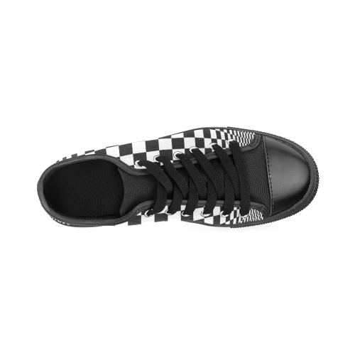 Optical Illusion Checkers Men's Classic Canvas Shoes (Model 018)