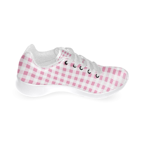 Petal Pink Gingham Women’s Running Shoes (Model 020)