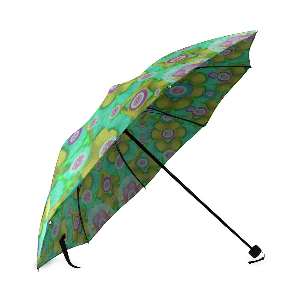 Peace flowers in a Scandinavia mix of acrylpaint Foldable Umbrella (Model U01)