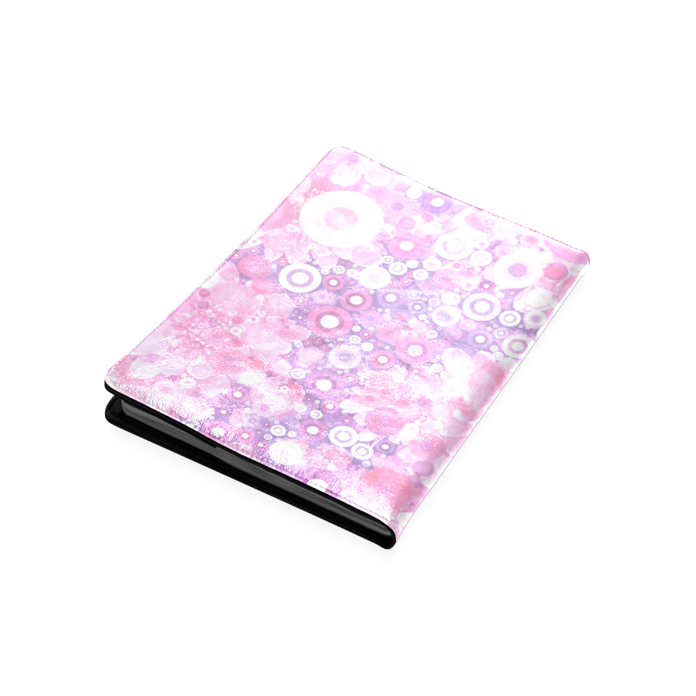 lovely allover ring shapes flowers pink Custom NoteBook B5
