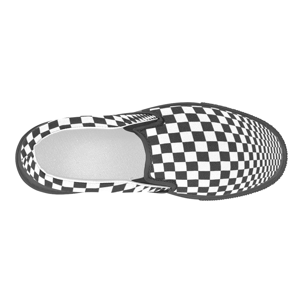 Optical Illusion Checkers Men's Slip-on Canvas Shoes (Model 019)