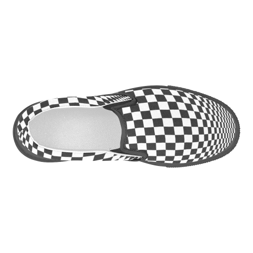 Optical Illusion Checkers Men's Slip-on Canvas Shoes (Model 019)