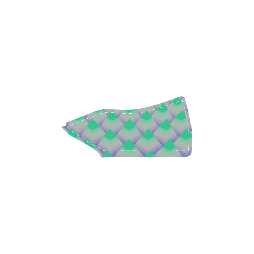 3D Geometric Green Pyramids Men's Slip-on Canvas Shoes (Model 019)