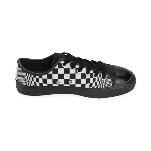 Optical Illusion Checkers Men's Classic Canvas Shoes (Model 018)