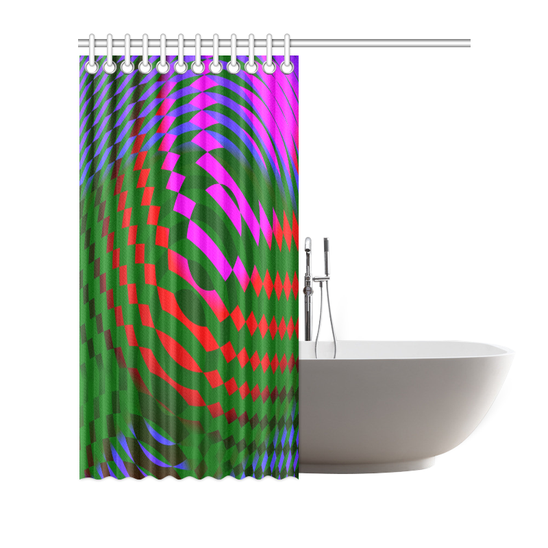 Orbed Cubes Abstract Shower Curtain 72"x72"