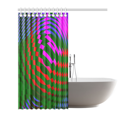 Orbed Cubes Abstract Shower Curtain 72"x72"