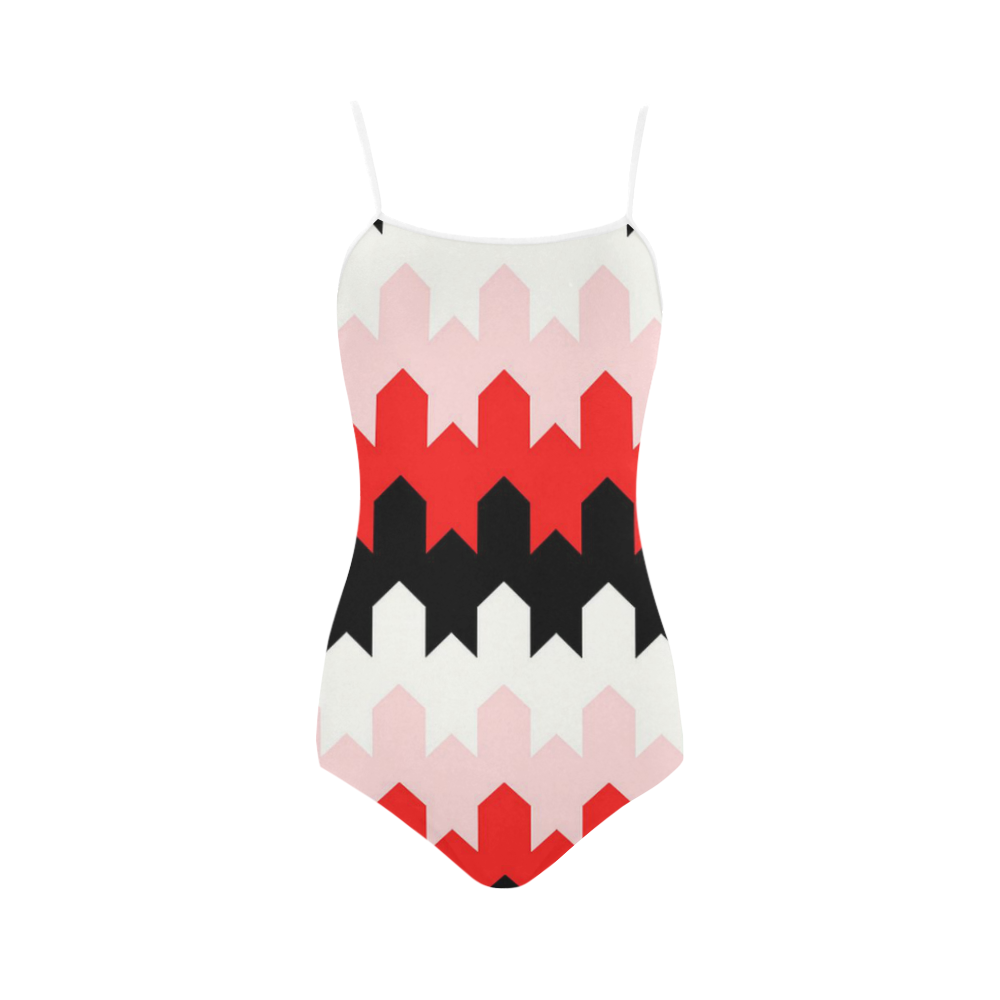 modern chevron pattern 8 Strap Swimsuit ( Model S05)