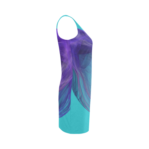 tulip purple and turquoise Medea Vest Dress (Model D06)
