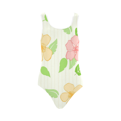 Floral20151013 Vest One Piece Swimsuit (Model S04)