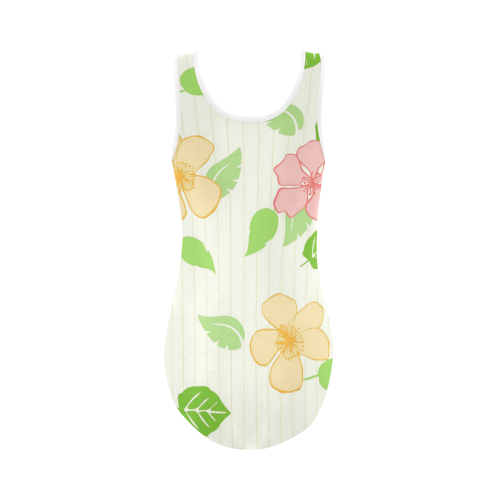 Floral20151013 Vest One Piece Swimsuit (Model S04)