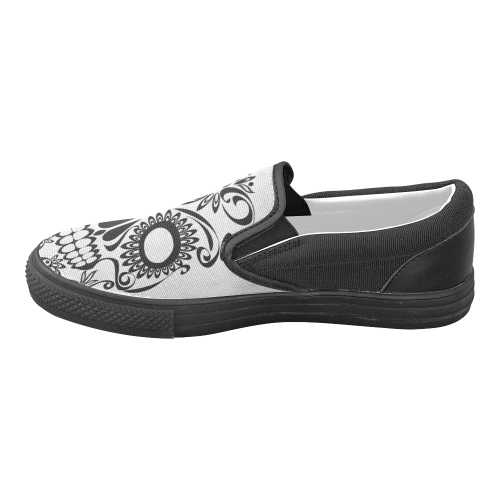 Skull_2015_0407 Women's Unusual Slip-on Canvas Shoes (Model 019)