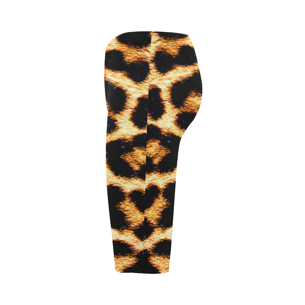 Leopard Skin CROPPED LEGGINGS Hestia Cropped Leggings (Model L03)