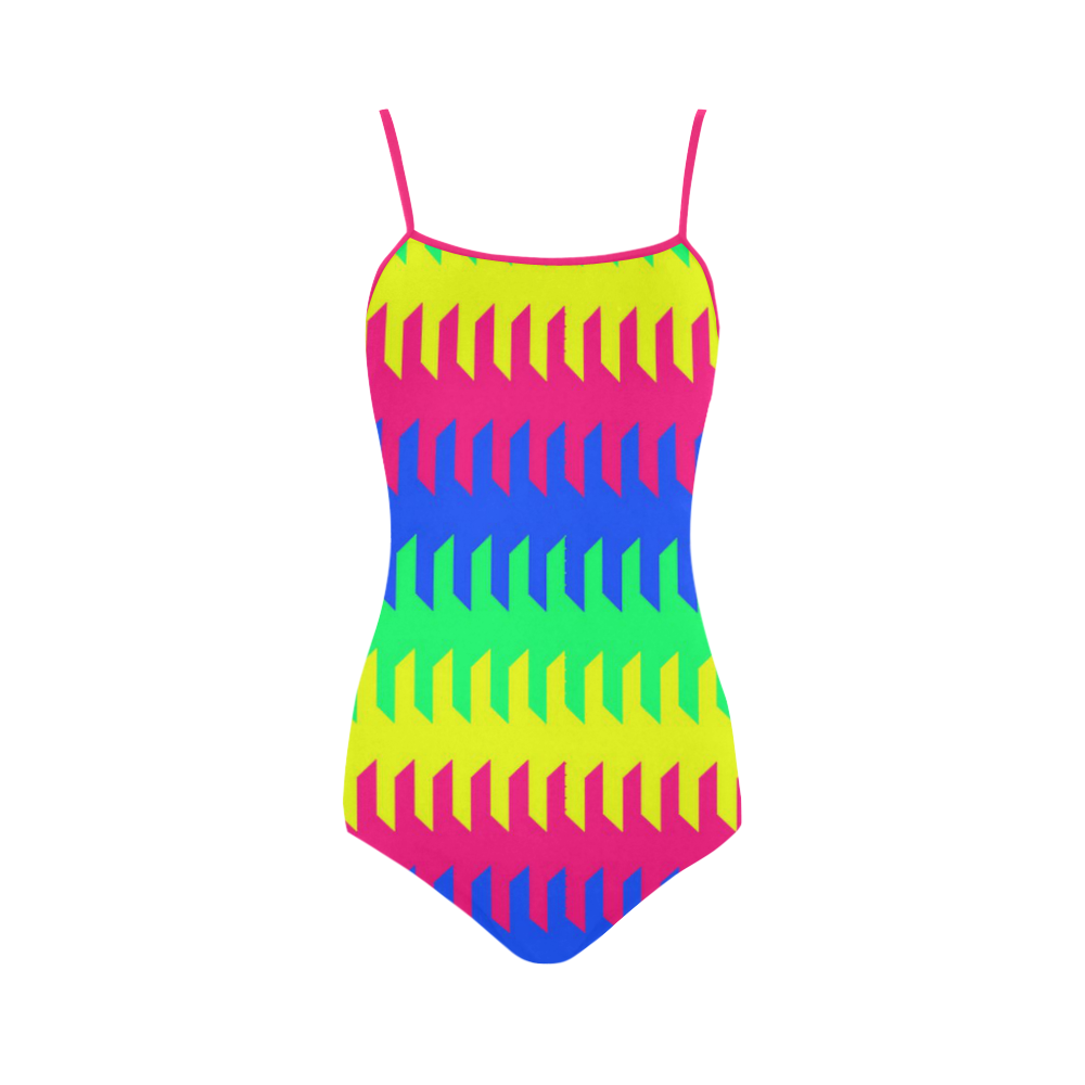 modern chevron pattern 9 Strap Swimsuit ( Model S05)