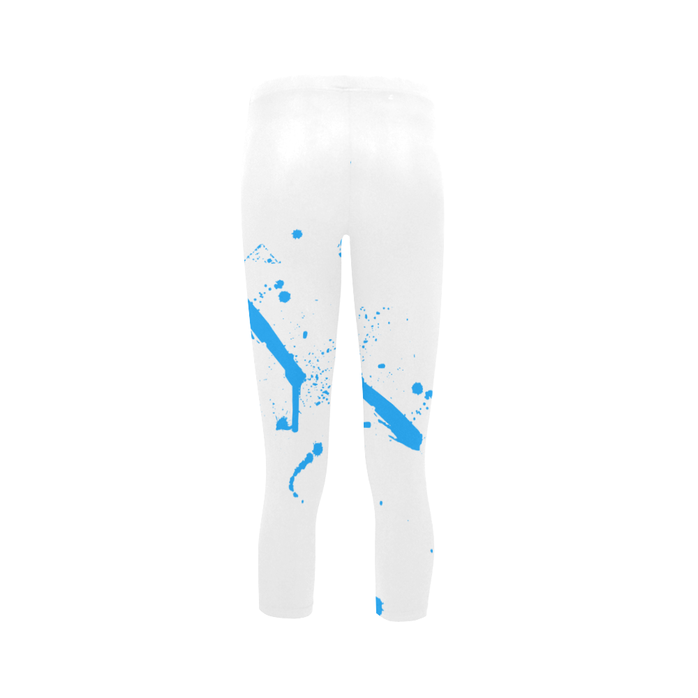 Paint splatters blue VAS2 Capri Legging (Model L02)
