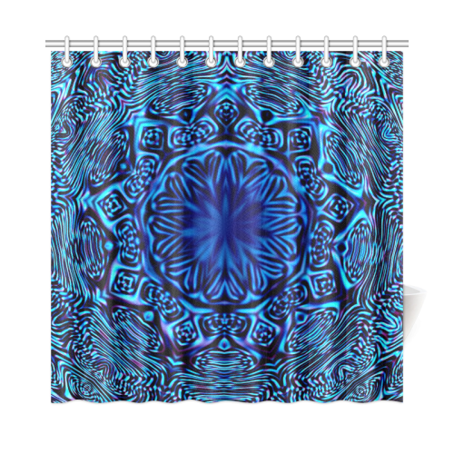 Abstract Blue Flower Shower Curtain 72"x72"