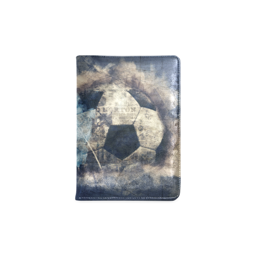 Abstract Blue Grunge Soccer Custom NoteBook A5