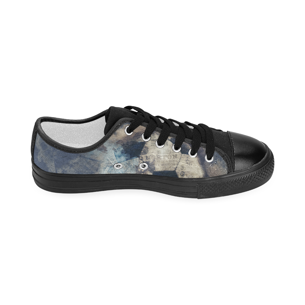 Abstract Blue Grunge Soccer Women's Classic Canvas Shoes (Model 018)