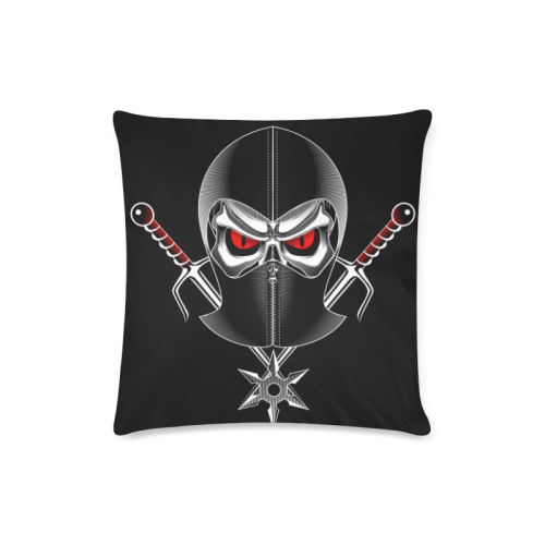 ninja Skull Custom Zippered Pillow Case 16"x16" (one side)