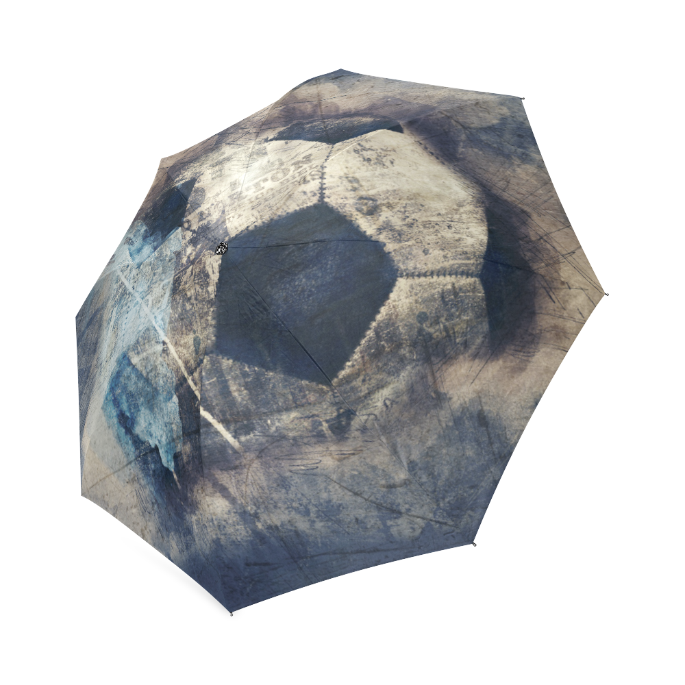 Abstract Blue Grunge Soccer Foldable Umbrella (Model U01)