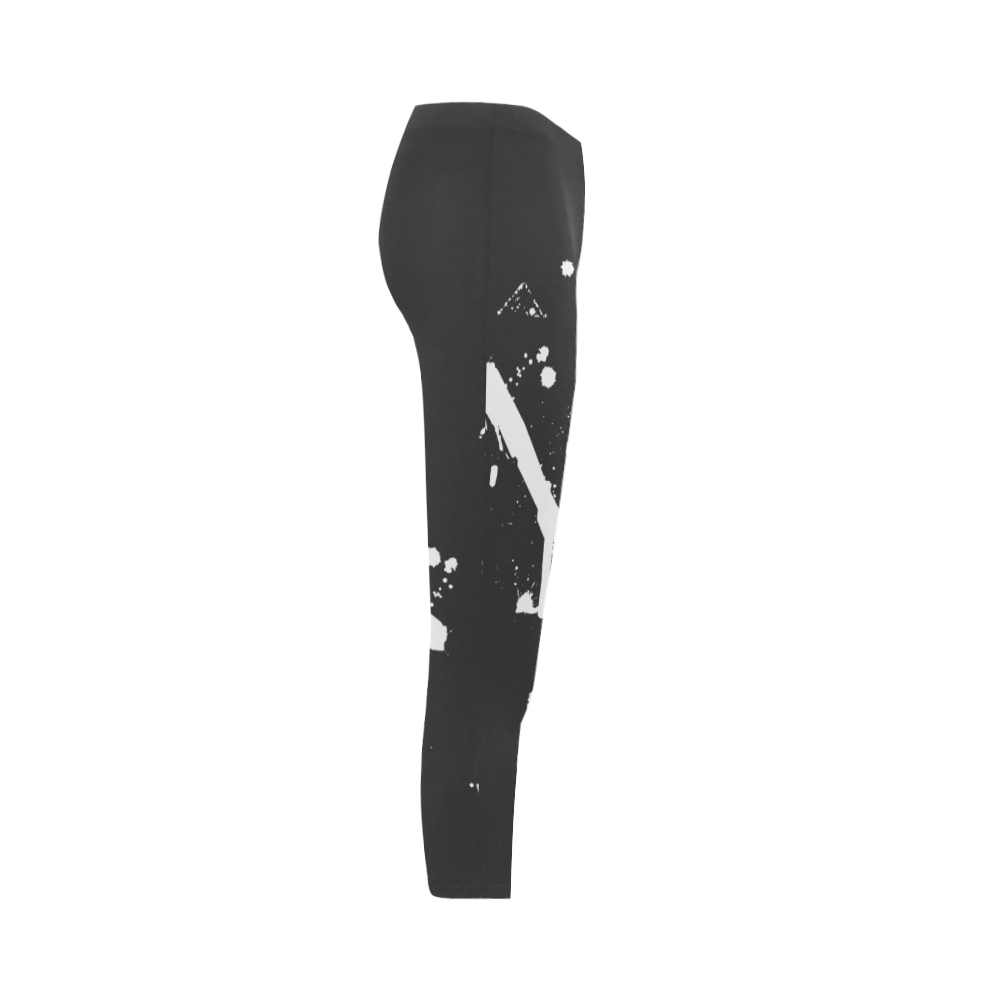 Paint splatters white VAS2 Capri Legging (Model L02)