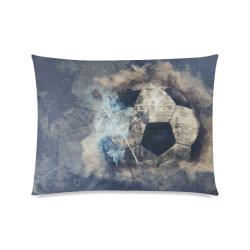 Abstract Blue Grunge Soccer Custom Zippered Pillow Case 20"x26"(Twin Sides)
