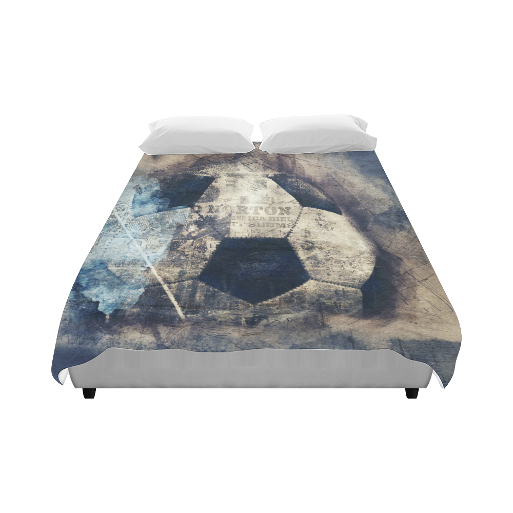 Abstract Blue Grunge Soccer Duvet Cover 86"x70" ( All-over-print)
