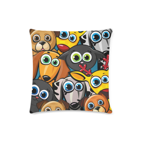 Group of funny animals - cats, dogs and deer Custom Zippered Pillow Case 16"x16" (one side)