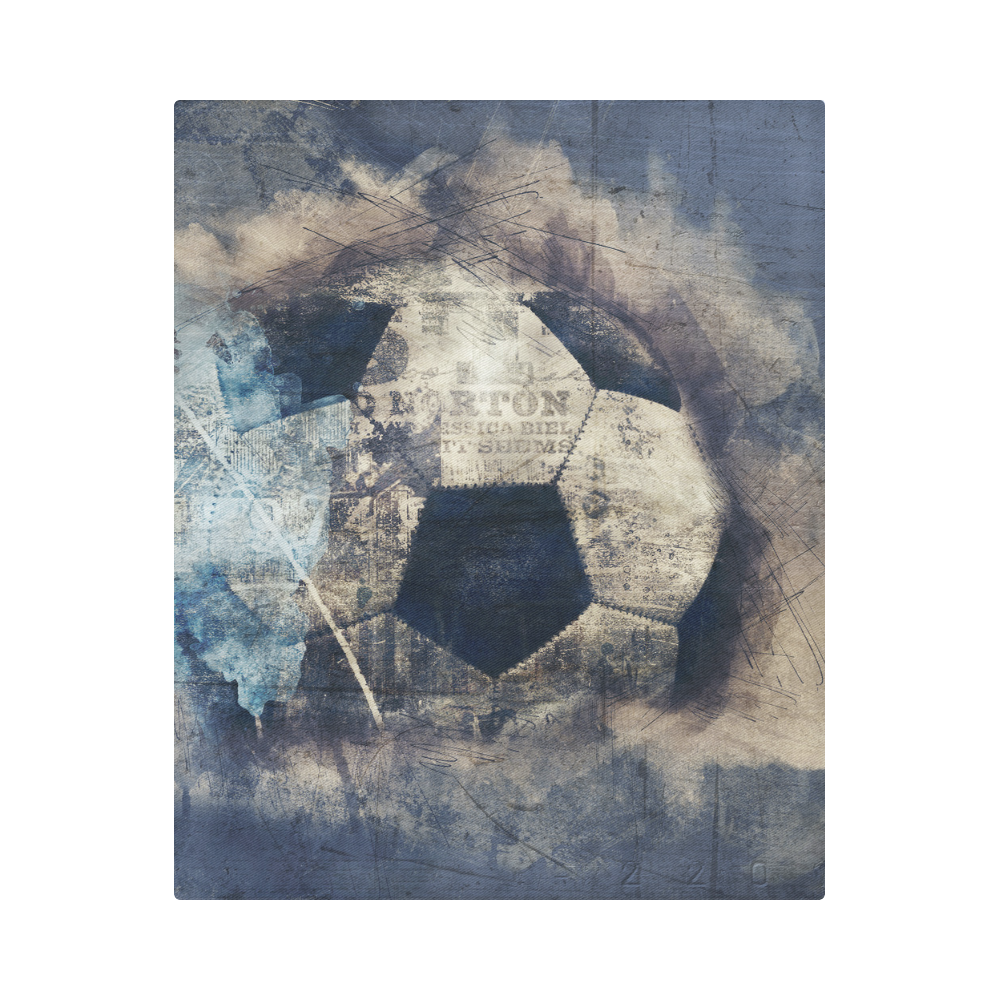 Abstract Blue Grunge Soccer Duvet Cover 86"x70" ( All-over-print)
