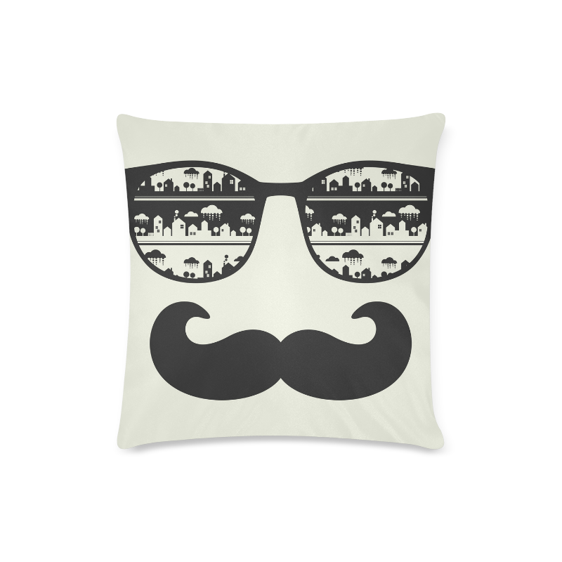 mustache Custom Zippered Pillow Case 16"x16" (one side)