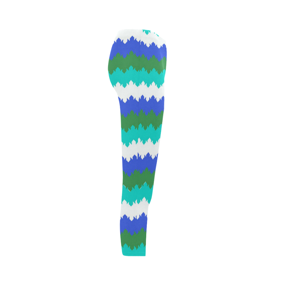 modern chevron pattern 3 Capri Legging (Model L02)
