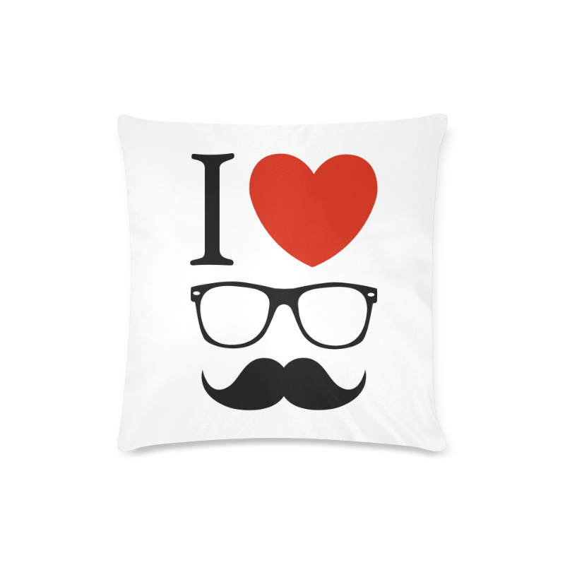 I Love You Custom Zippered Pillow Case 16"x16" (one side)