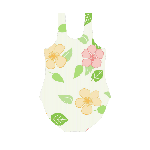 Floral20151013 Vest One Piece Swimsuit (Model S04)