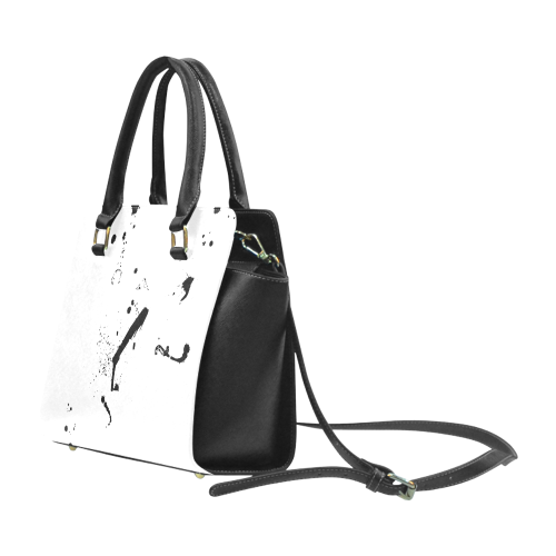 Paint splatters black VAS2 Rivet Shoulder Handbag (Model 1645)