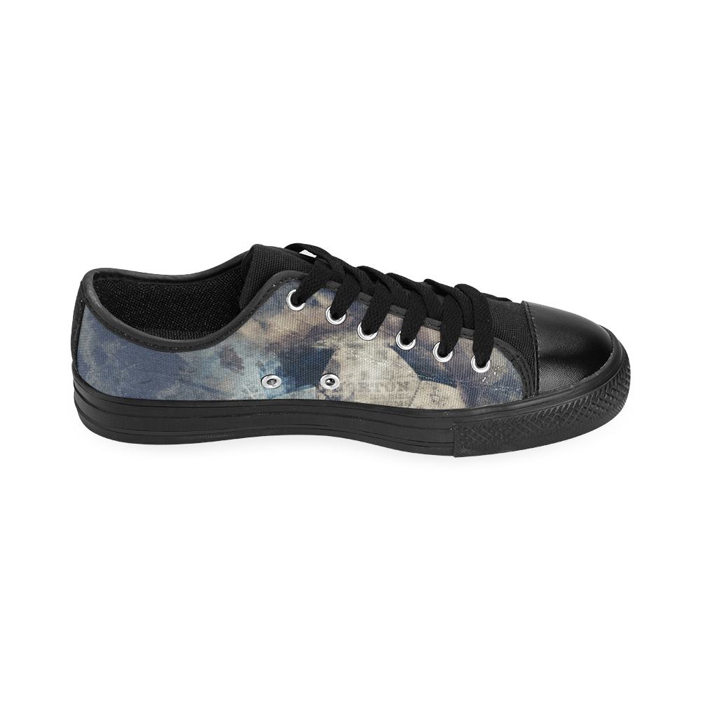 Abstract Blue Grunge Soccer Men's Classic Canvas Shoes (Model 018)
