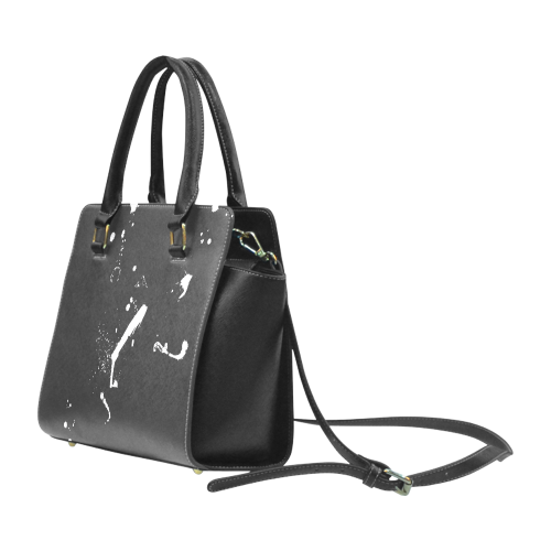 Paint splatters white VAS2 Rivet Shoulder Handbag (Model 1645)