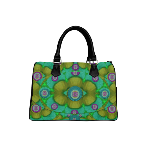 Peace flowers in a Scandinavia mix of acrylpaint Boston Handbag (Model 1621)