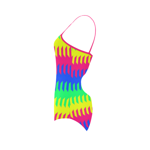 modern chevron pattern 9 Strap Swimsuit ( Model S05)