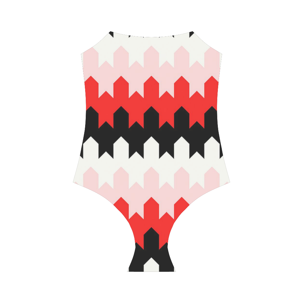 modern chevron pattern 8 Strap Swimsuit ( Model S05)