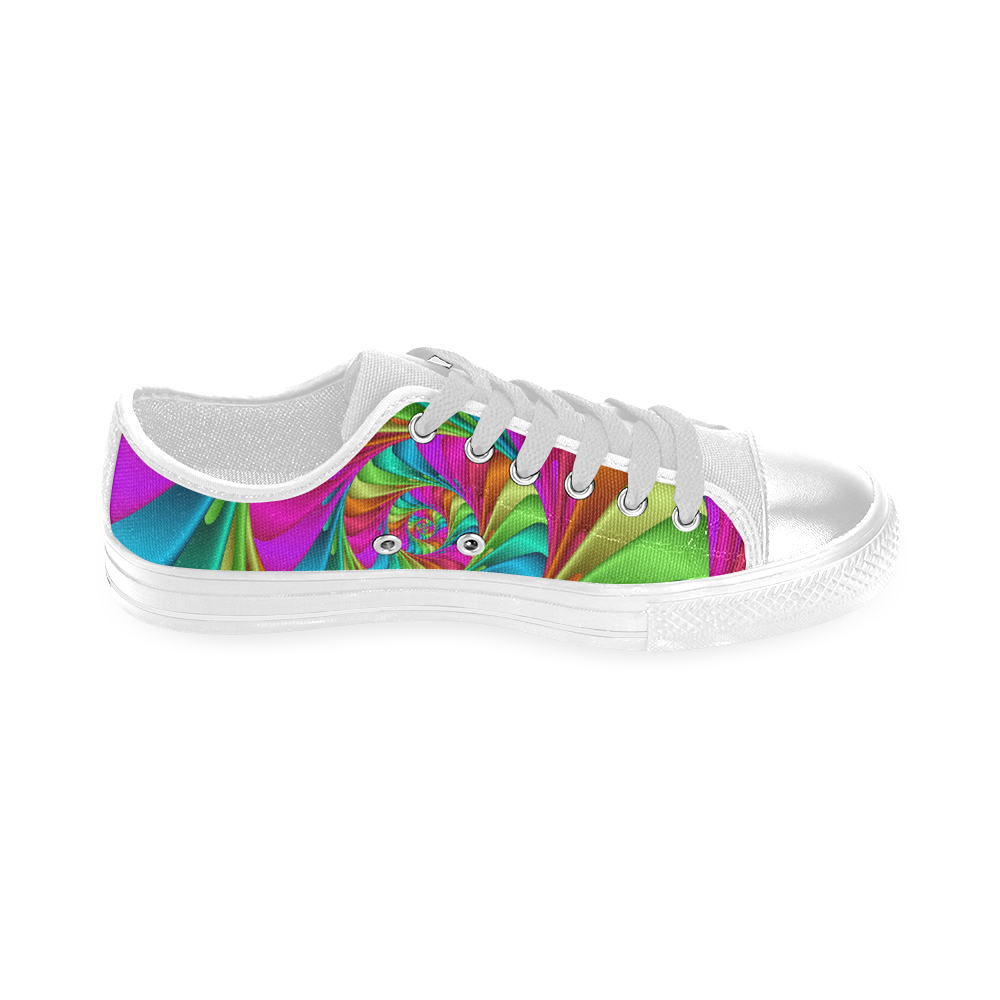 Psychedelic Rainbow Spiral Men's Classic Canvas Shoes (Model 018)