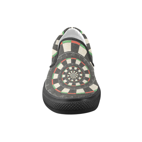 Dart Board Spiral Droste Women's Unusual Slip-on Canvas Shoes (Model 019)