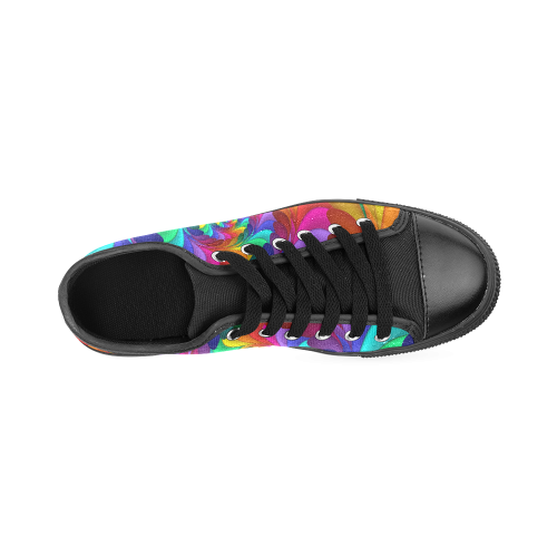 Psychedelic Rainbow Spiral Men's Classic Canvas Shoes (Model 018)