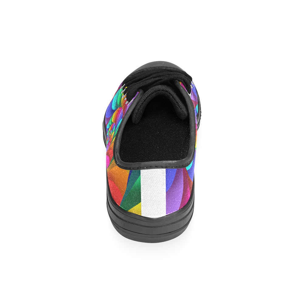 Psychedelic Rainbow Spiral Men's Classic Canvas Shoes (Model 018)