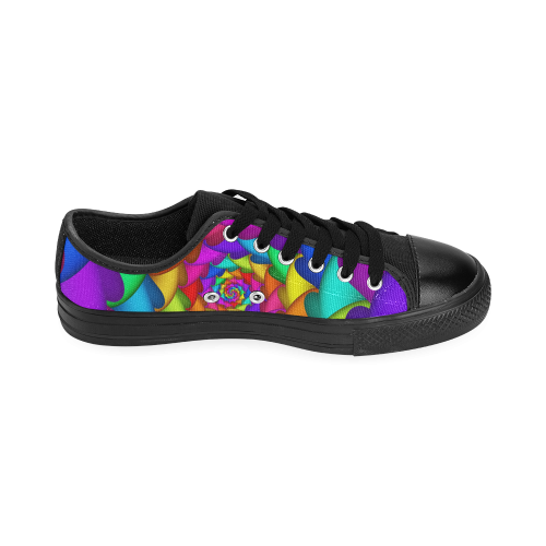 Psychedelic Rainbow Spiral Men's Classic Canvas Shoes (Model 018)