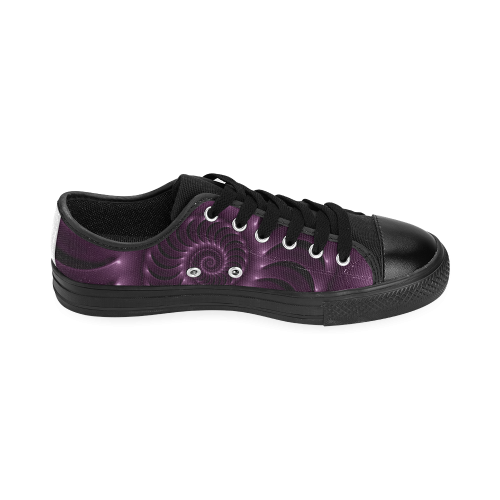 Digital Art Glossy Plum Purple Fractal Spiral Men's Classic Canvas Shoes (Model 018)