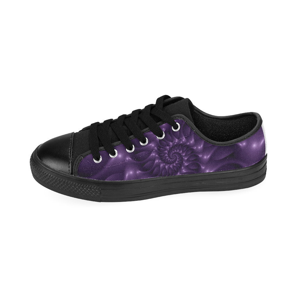 Digital Art Glossy Purple Fractal Spiral Men's Classic Canvas Shoes (Model 018)