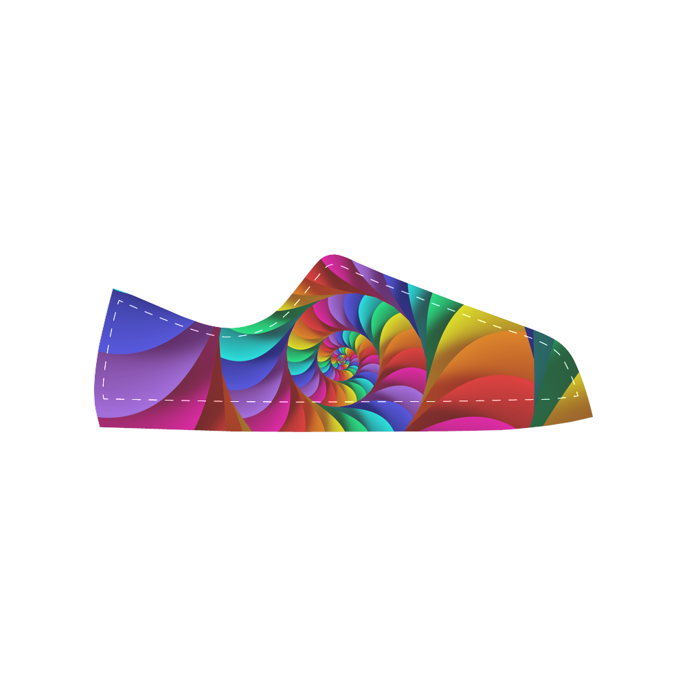 Psychedelic Rainbow Spiral Men's Classic Canvas Shoes (Model 018)