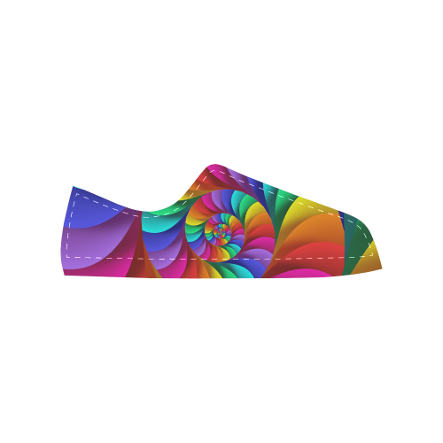 Psychedelic Rainbow Spiral Men's Classic Canvas Shoes (Model 018)