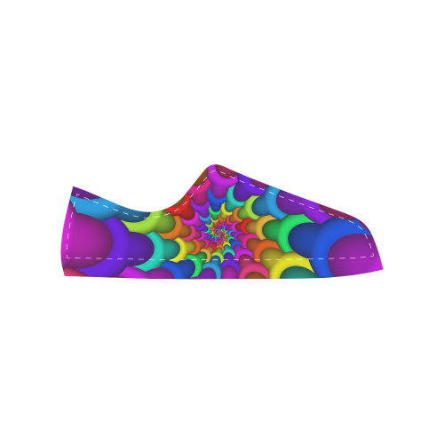 Psychedelic Rainbow Spiral Men's Classic Canvas Shoes (Model 018)